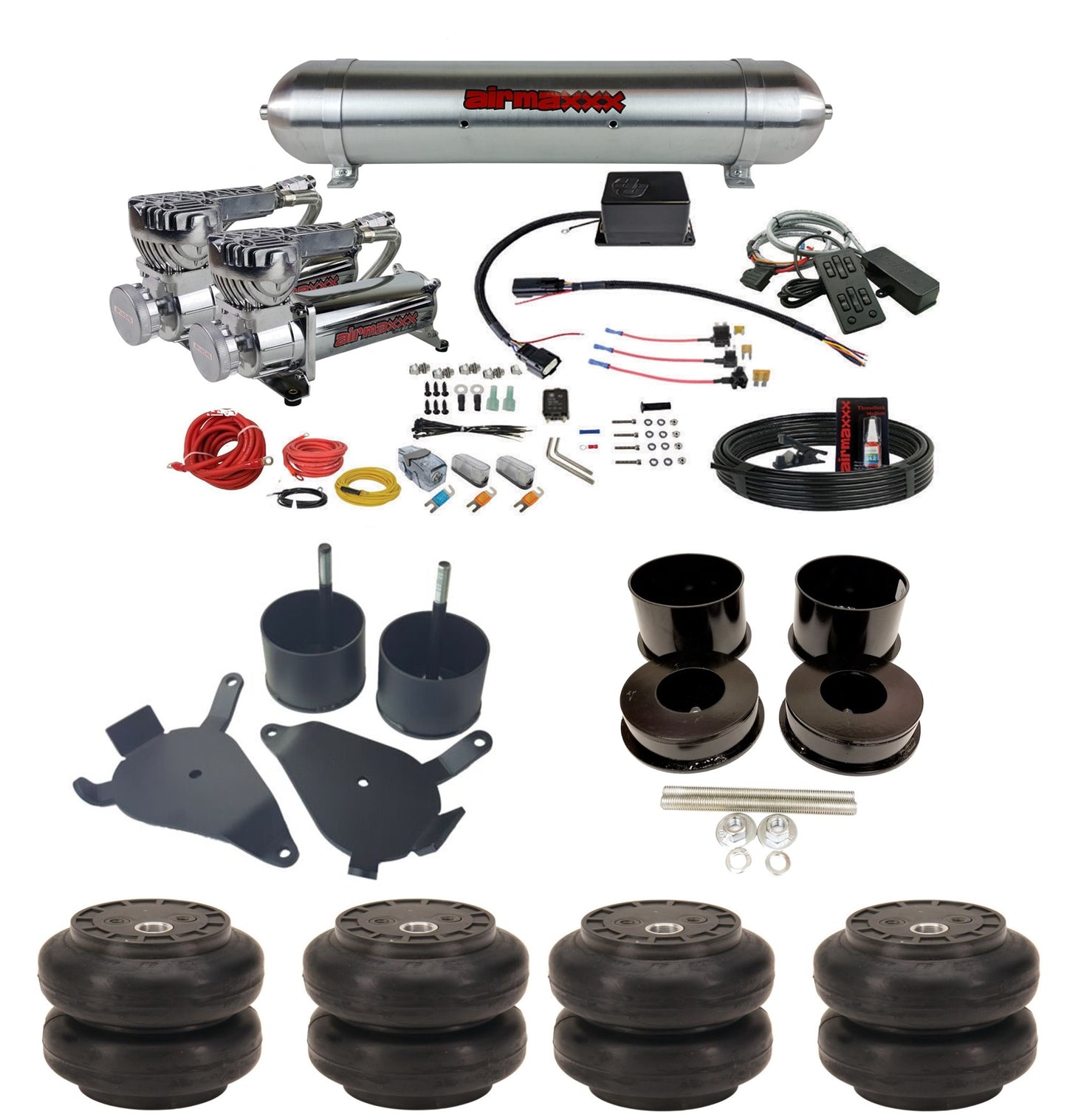 Air Suspension Kit Slam Specialties SV-8C + Mc.1 w/Chrome 580 Fits 1978-88 GM G-Body