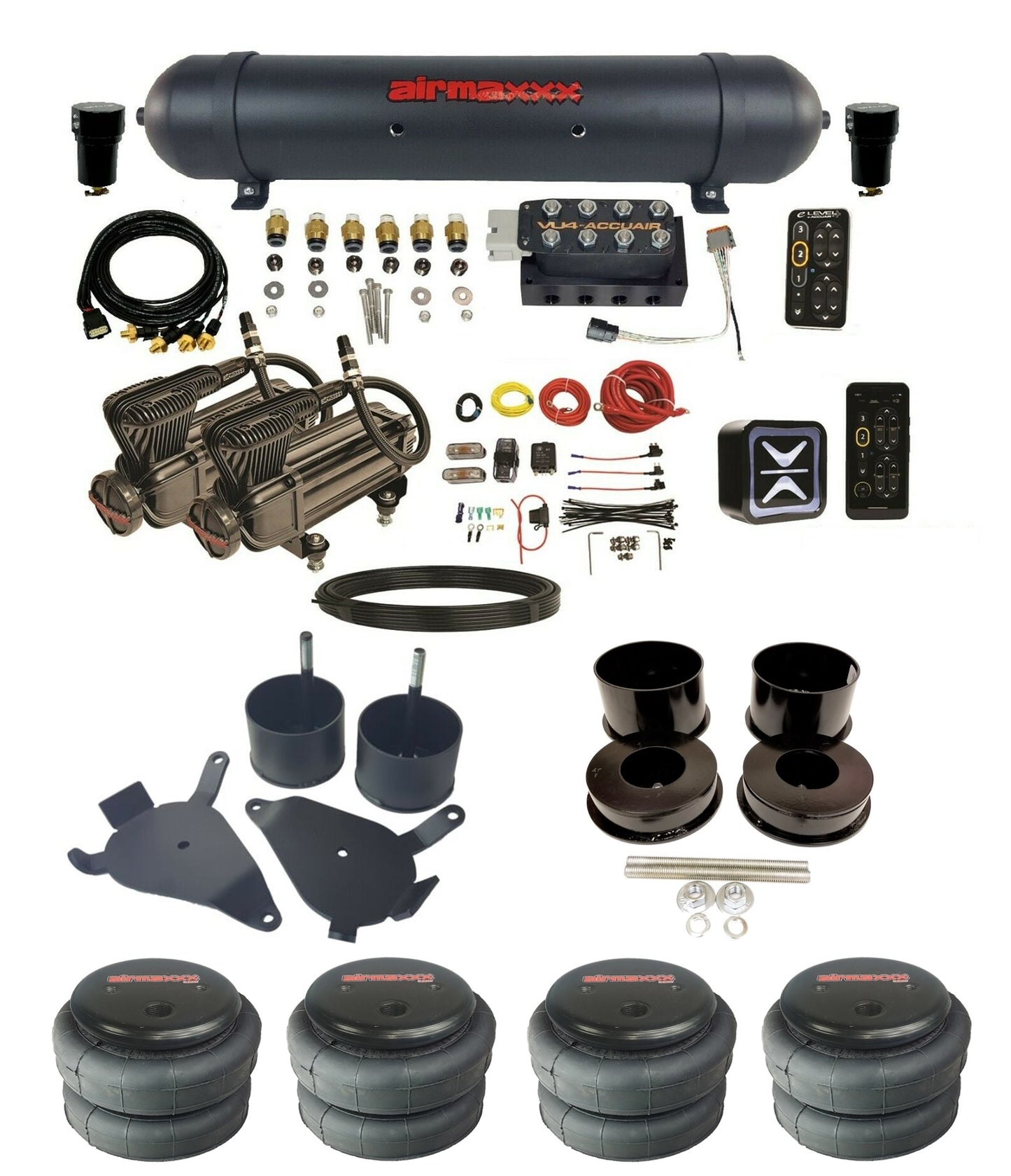 Air Suspension Kit Pressure Presets Accuair E+ Connect & VU4 Black Fits 1978-88 GM G-Body