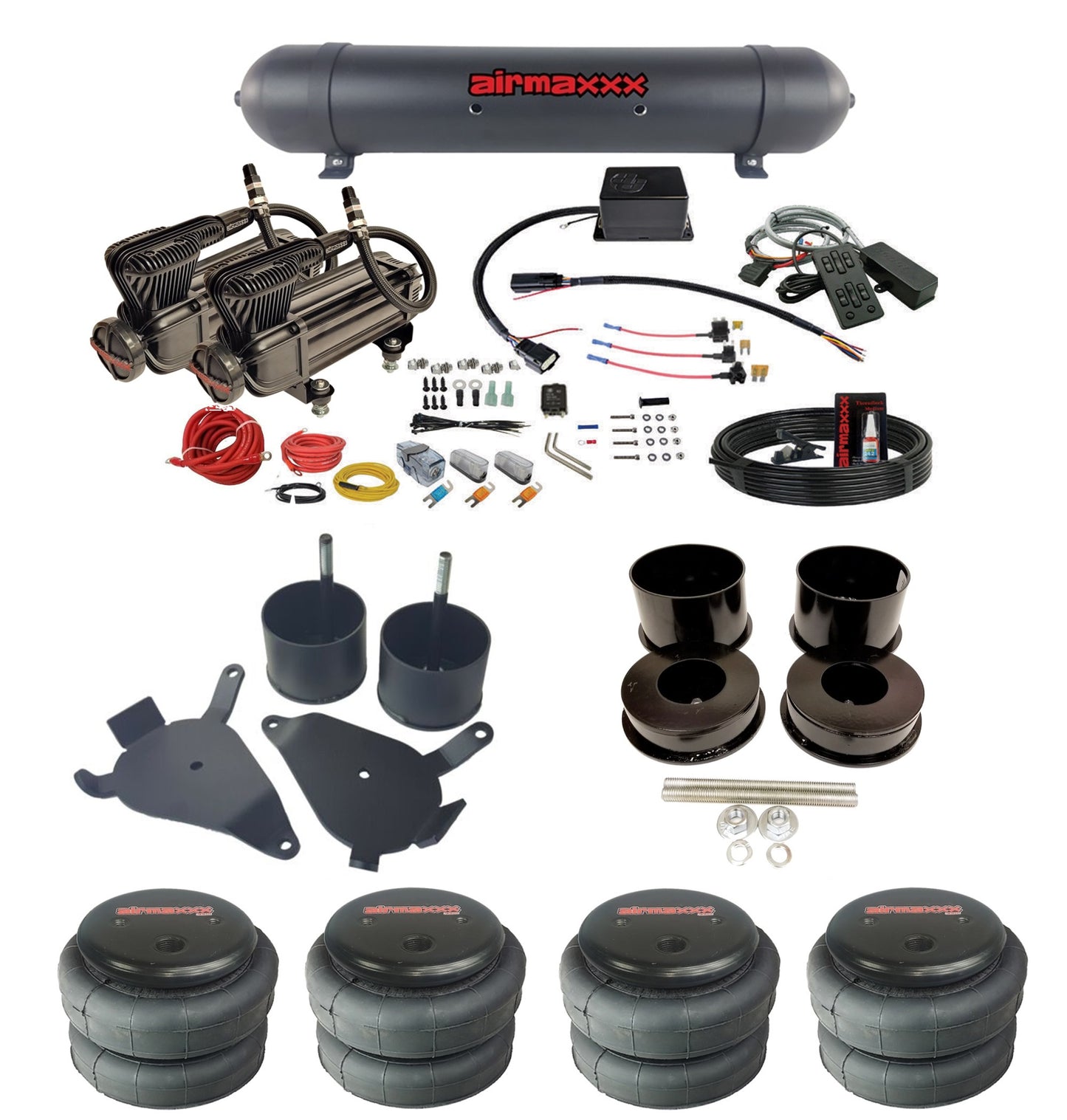 Air Suspension Kit Slam Specialties SV-8C + Mc.1 w/Black 580 Fits 1978-88 GM G-Body