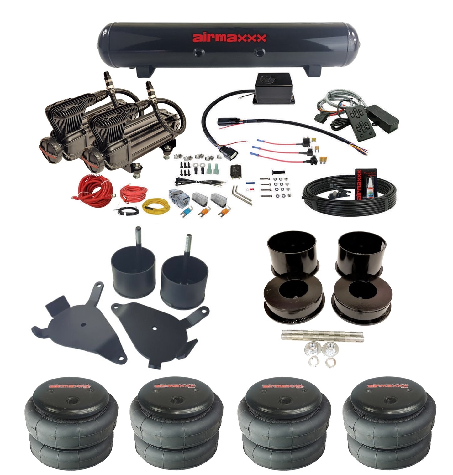 Air Suspension Kit Slam Specialties SV-8C + Mc.1 w/Black 580 Fits 1978-88 GM G-Body