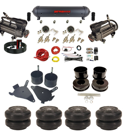 Manual 3/8" airmaxxx Air Suspension Kit 480 Black Fits 1978-88 GM G-Body