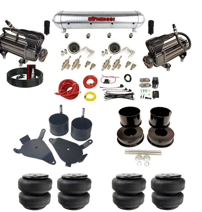 Manual 3/8" airmaxxx Air Suspension Kit 480 Chrome Air Compressors Fits 1978-88 GM G-Body