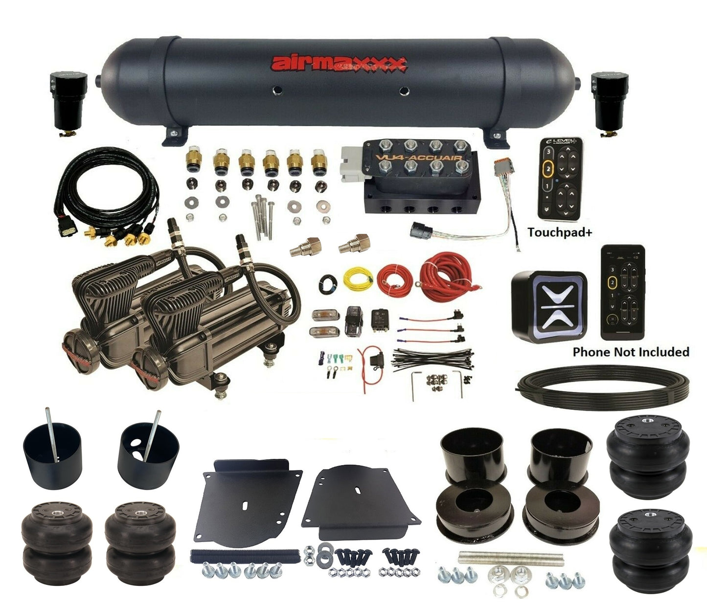 Pressure Presets Accuair E+ Connect & VU4 Air Suspension Kit Fits 1964-72 GM A-Body