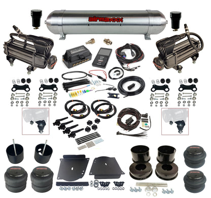 580 Chrome w/3H 27695 Air Lift 3/8" Height Presets Air Suspension Kit Fits 1964-72 GM A-Body