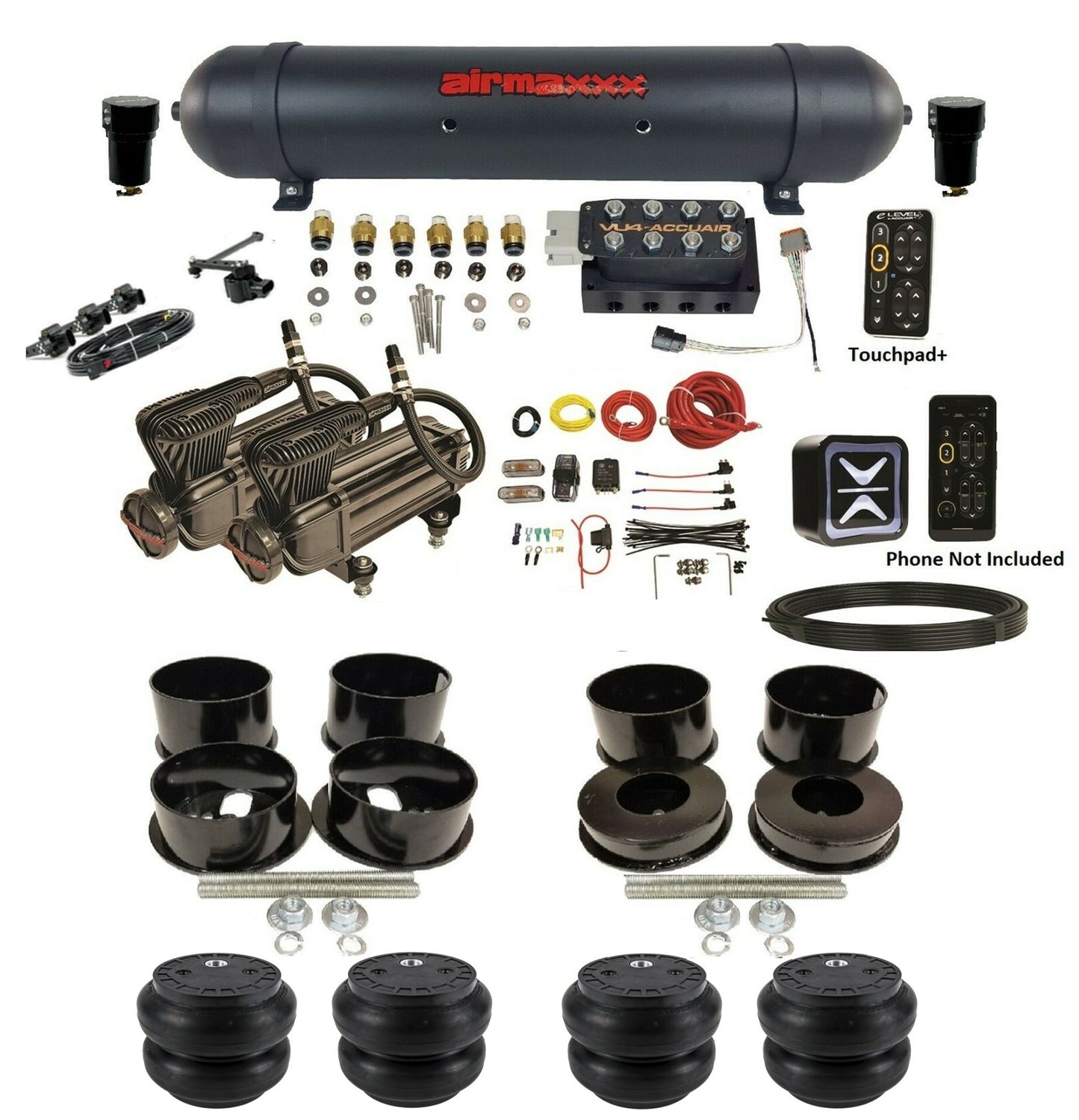 Air Suspension Kit Height Presets Accuair E+ Connect & VU4 Fits 1971-96 GM B-Body