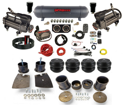 3/8" Manifold Complete Air Suspension Kit w/Bags 480 Black Fits 1961-64 Buick Full Size Car