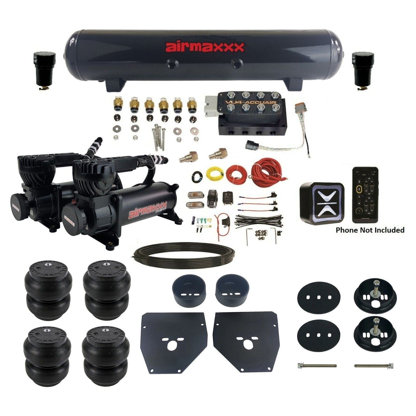 Wireless Air Suspension Level Ride Kit w/X-Series Fits 1963-72 C10 2wd