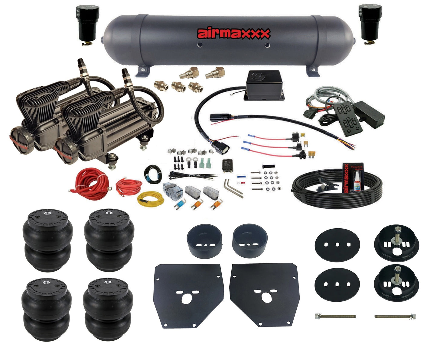 Air Suspension Kit Slam Specialties Manifold Valve Black 580 Bags & Tank Fits 1963-72 C10