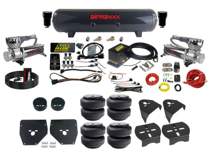 Complete Air Suspension Kit Level Ride 3 Preset Bluetooth w/Chrome 580 Fits 1973-87 C10