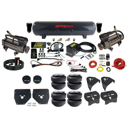 Complete Air Suspension Kit Level Ride 3 Preset Bluetooth w/Chrome 580 Fits 1973-87 C10