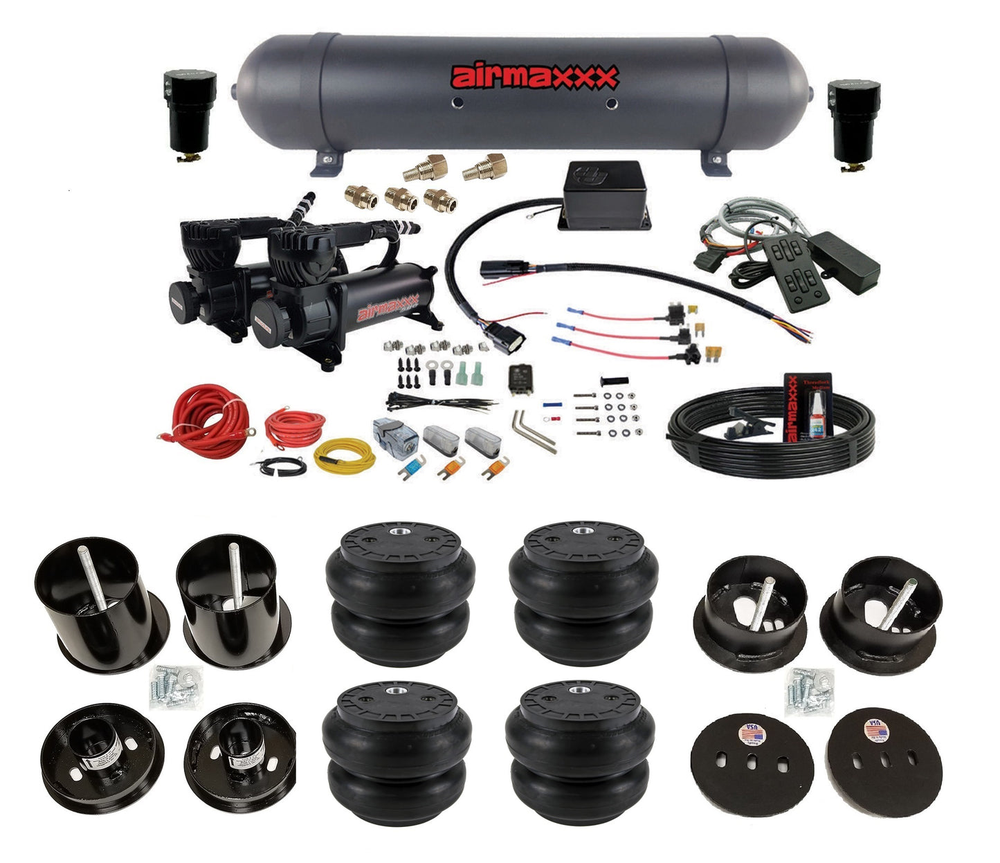 Air Suspension Kit Slam Specialties SV-8C + Mc.1 w/Black 580 Fits 1963-64 Cadillac