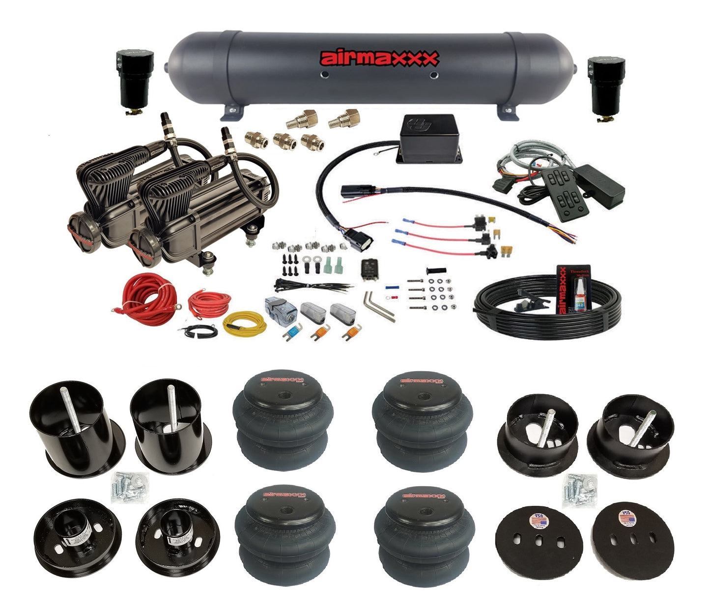 Air Suspension Kit Slam Specialties SV-8C + Mc.1 w/Blk 580 Fits 1963-64 Cadillac