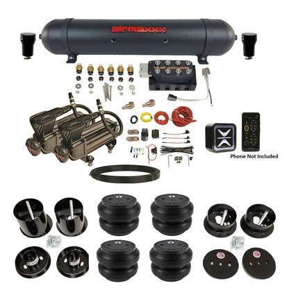 Air Suspension Kit Accuair Wireless Only E+ Connect & VU4 All Black Fits 1963-64 Cadillac