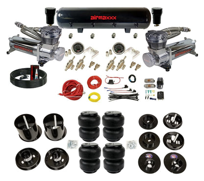 3/8" Manual Air Suspension Kit w/480 Chrome Compressors Fits 1965-70 Cadillac