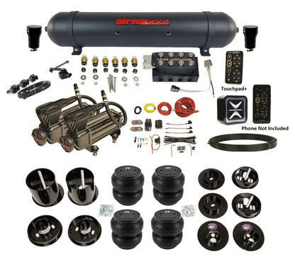 All Black Air Suspension Kit w/Accuair E+ Connect & VU4 Height Presets Fits 1965-70 Cadillac