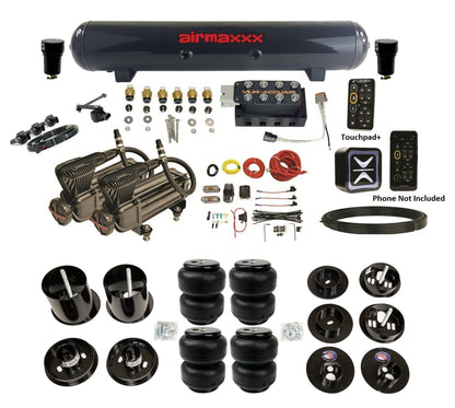 All Black Air Suspension Kit w/Accuair E+ Connect & VU4 Height Presets Fits 1965-70 Cadillac