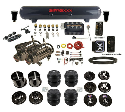 All Black Air Suspension Kit w/Accuair E+ Connect & VU4 Height Presets Fits 1965-70 Cadillac