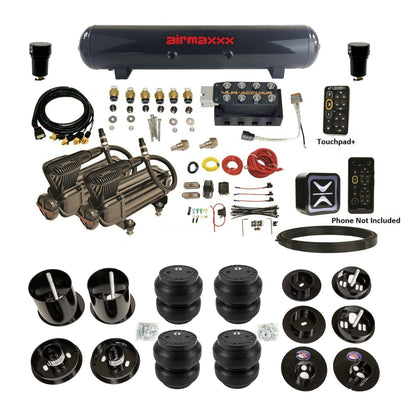 All Black Air Suspension Kit w/Accuair E+ Connect & VU4 Pressure Presets Fits 1965-70 Cadillac