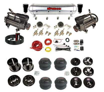 3/8" Manual Air Suspension Kit w/480 Chrome Compressors Fits 1965-70 Cadillac