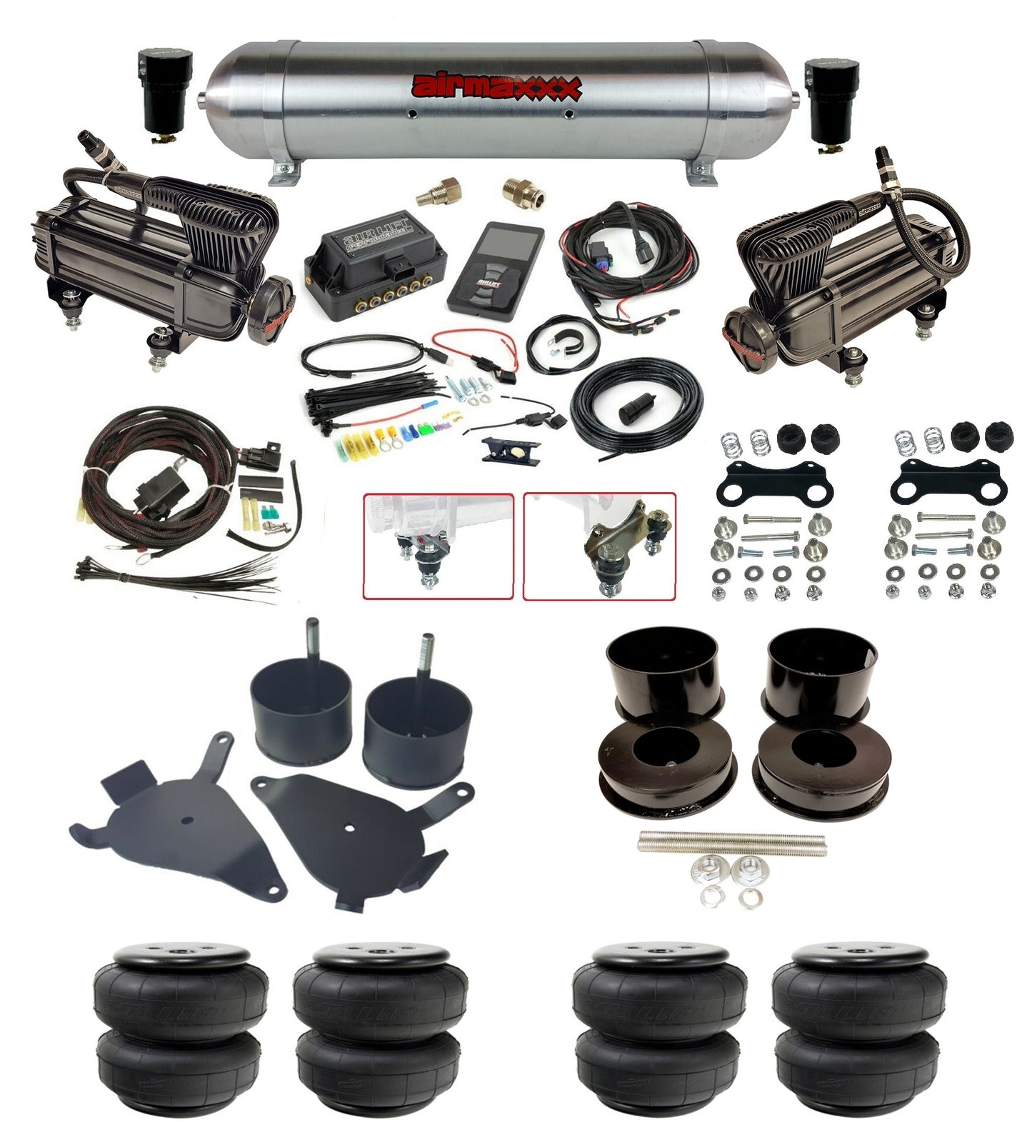 3/8" Air Suspension Kit Pressure Presets 3P Air Lift 27685 w/Chrome 580 Fits 1978-88 GM G-Body