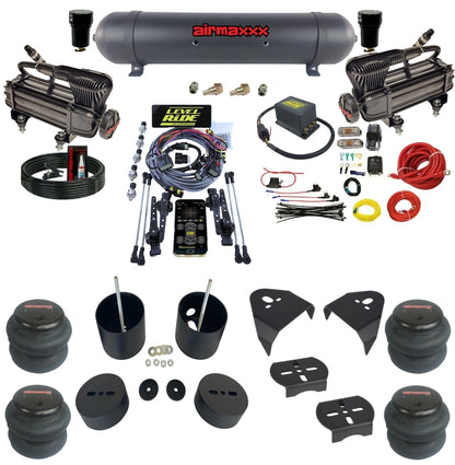 Complete Pressure Height Level Ride w/Black 580 Air Suspension Kit Fits Chevy 1988-98 Silverado 1500