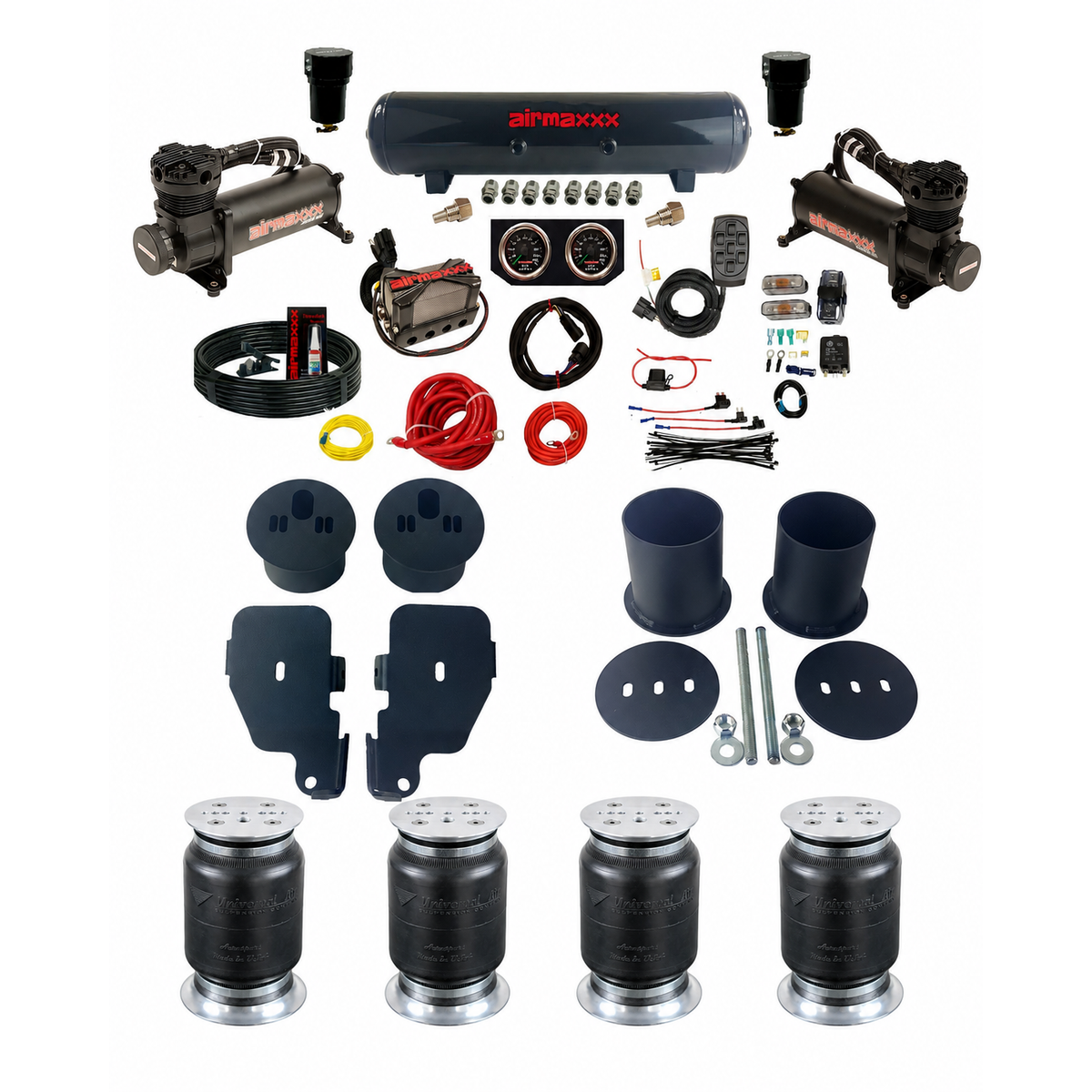 Complete 3/8" Air Suspension Kit Manifold Black 480 Fits 1965-70 Impala