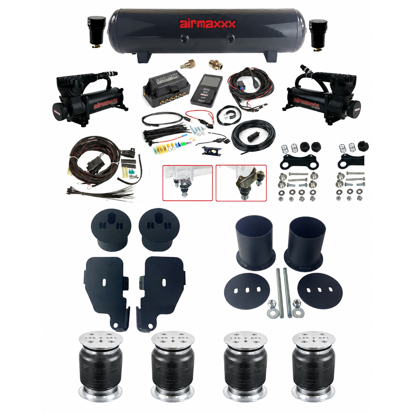 Air Lift 3H 27695 3/8" Air Ride Kit w580 Chrome Fits 1965-70 Impala