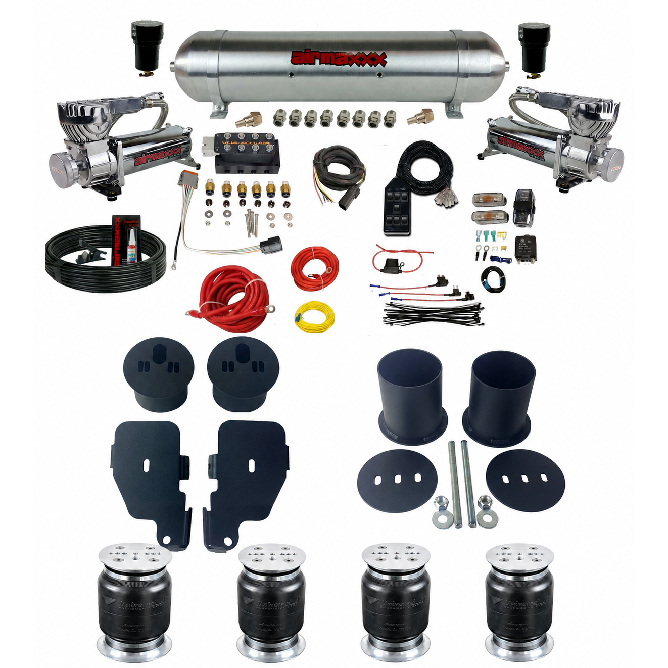 Accuair VU4 & airmaxxx Chrome 580 Air Ride Suspension Kit Fits 1965–70 Impala