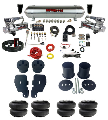 Complete Air Suspension Kit AccuAir 3/8" VU4 Manifold Bags Brackets & Tank Fits 1965-70 Impala