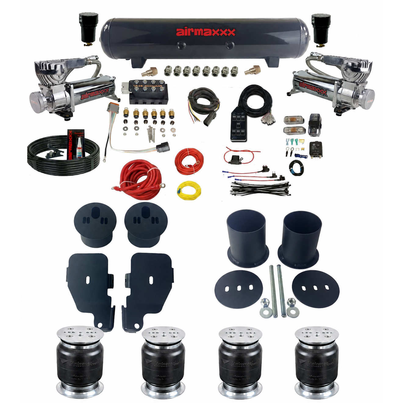 Accuair VU4 & airmaxxx Chrome 580 Air Ride Suspension Kit Fits 1965–70 Impala