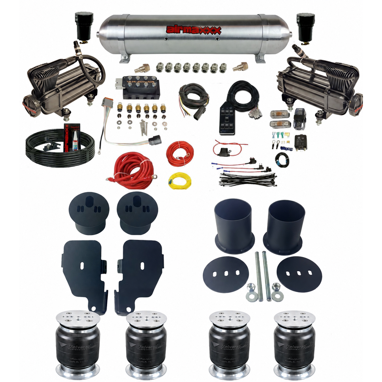 Accuair VU4 & airmaxxx Chrome 580 Air Ride Suspension Kit Fits 1965–70 Impala