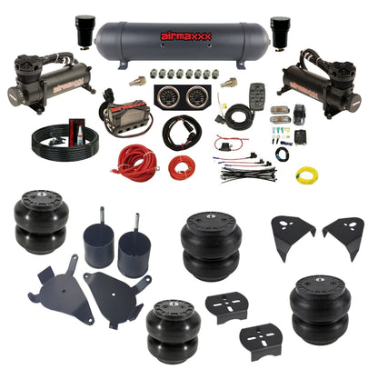 Complete Air Suspension Kit 3/8" Manifold Bags Blk 480 Fits 1982-05 S10 2wd
