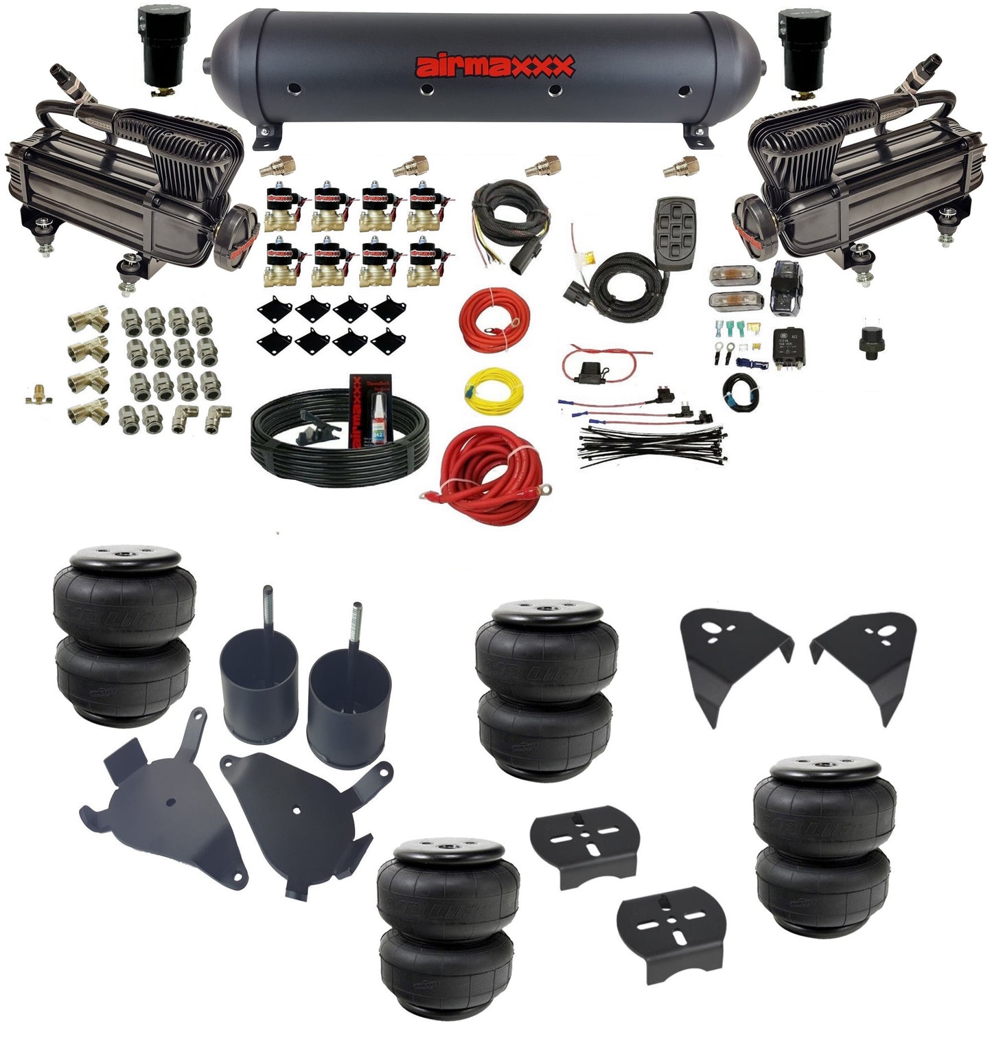 3/8" Air Suspension Kit Complete w/Black 480 Fits 1982-05 S10 2wd