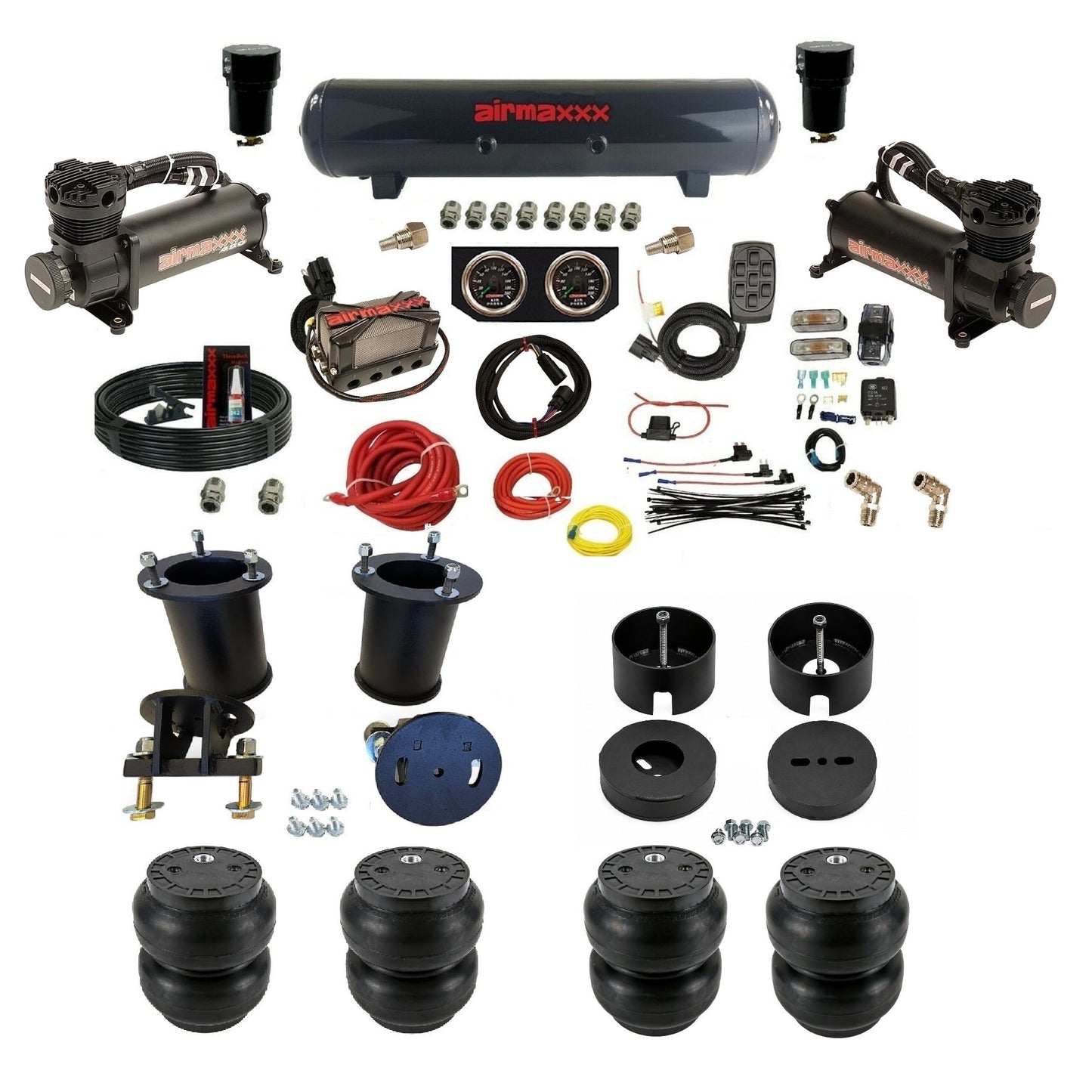 airmaxxx X4 3/8" Air Ride Kit for 2007–2014 GM SUVs – Tahoe, Suburban, Avalanche, Yukon & Escalade
