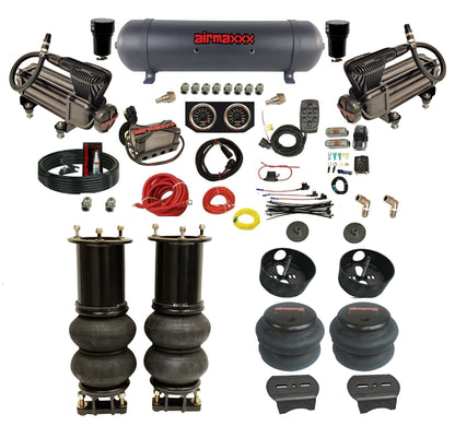 airmaxxx 3/8" X4 Manifold Air Ride suspension Kit Fits 2007-14 Chevy 07-14 Tahoe, Suburban, Avalanche