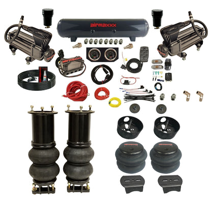 airmaxxx 3/8" X4 Manifold Air Ride suspension Kit Fits 2007-14 Chevy 07-14 Tahoe, Suburban, Avalanche