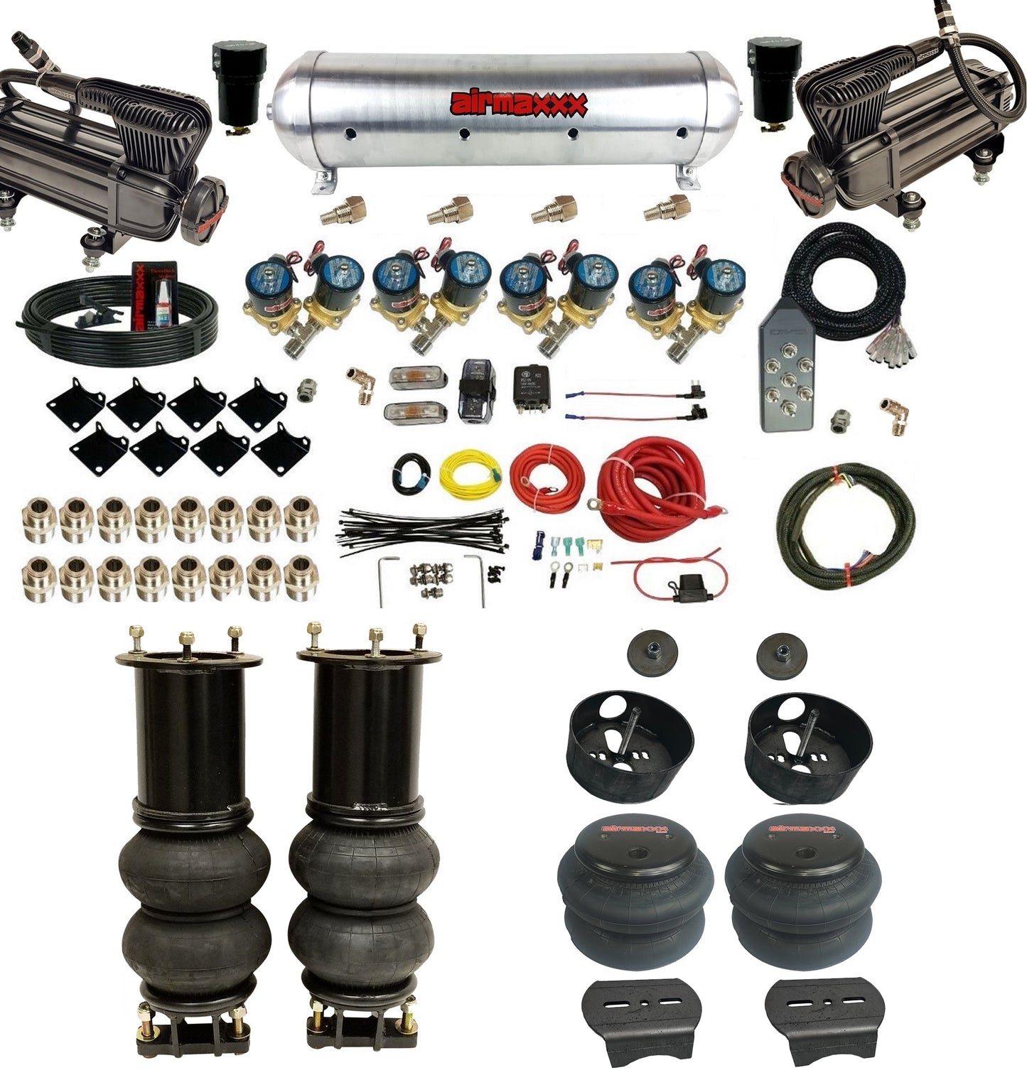 Complete 1/2" Fast Bag Air Suspension Kit For Chevy 07-14 Tahoe, Suburban, Avalanche