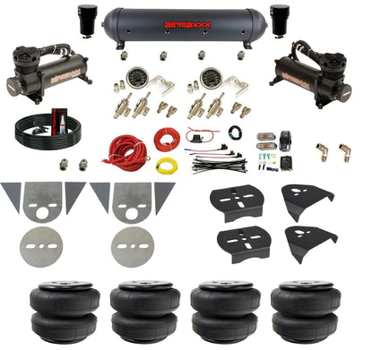 3/8" Manual Air Suspension Kit w/Black 480 Compressors Fits Torsion Bar Mini Trucks