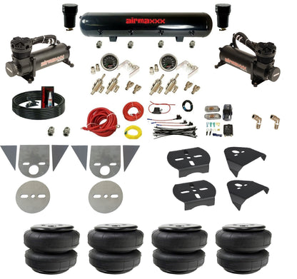 3/8" Manual Air Suspension Kit w/Black 480 Compressors Fits Torsion Bar Mini Trucks