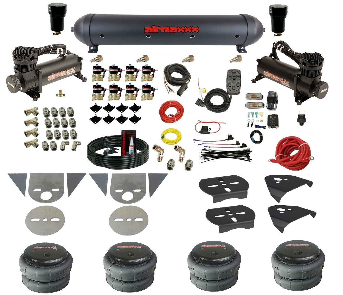 3/8" Air Suspension Kit Complete w/Black 480 Fits Torsion Bar Mini Trucks