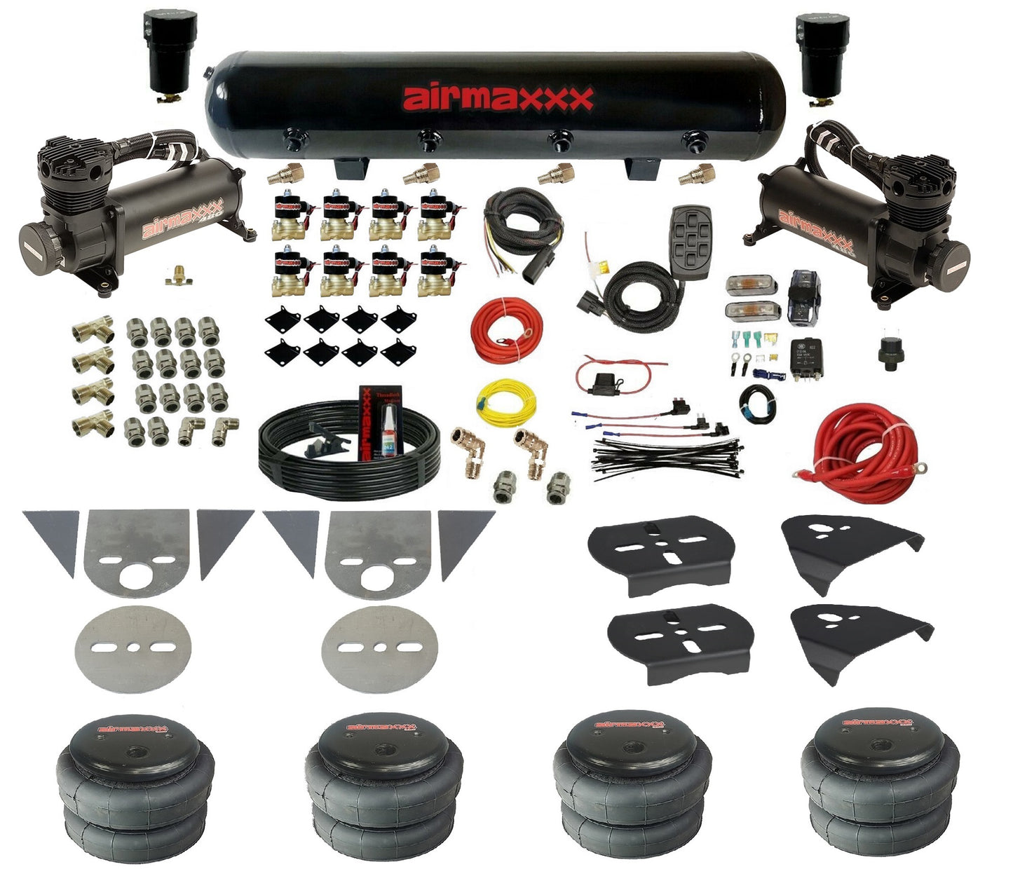 3/8" Air Suspension Kit Complete w/Black 480 Fits Torsion Bar Mini Trucks