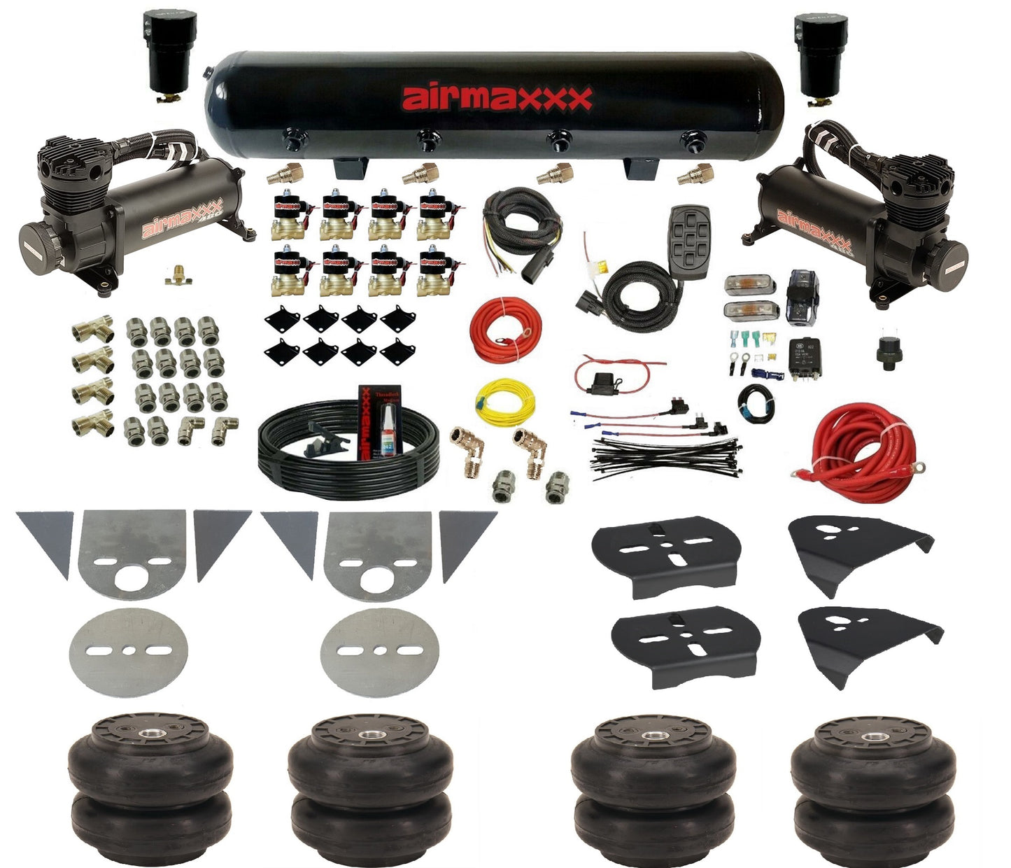 3/8" Air Suspension Kit Complete w/Black 480 Fits Torsion Bar Mini Trucks