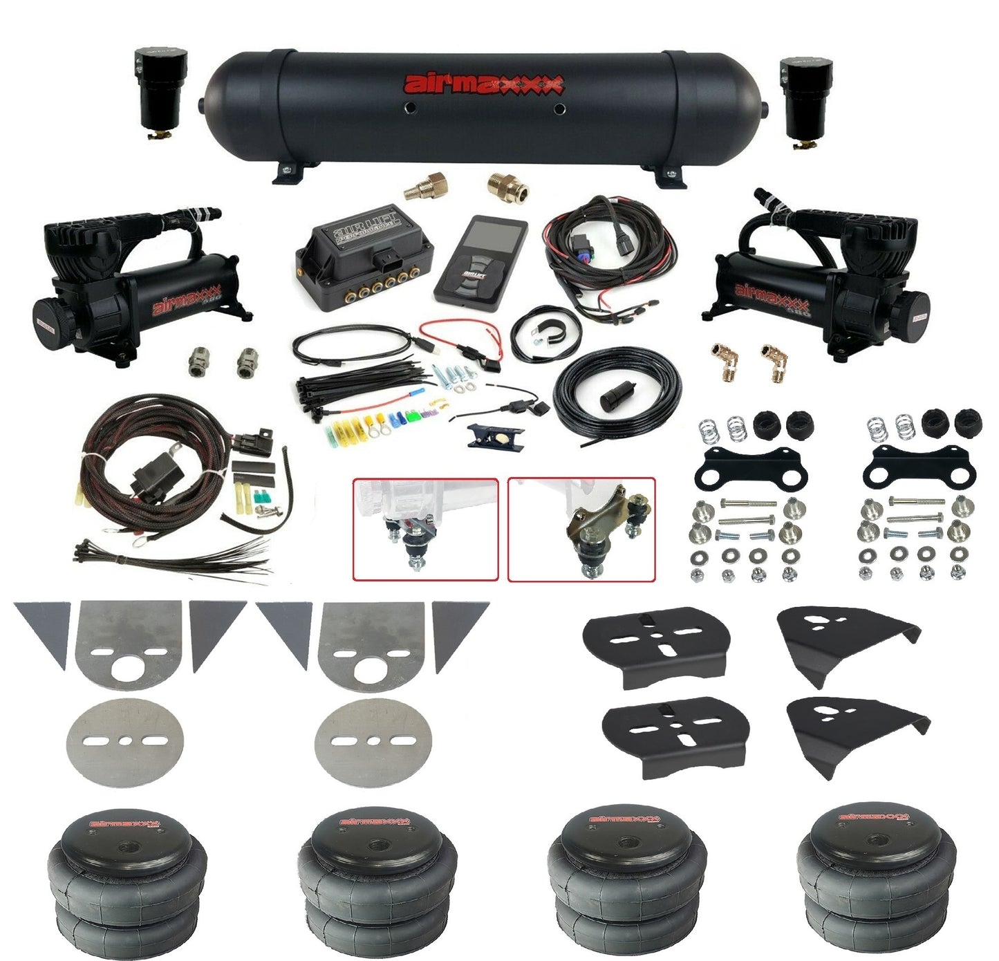 Complete 27685 Air Lift 3P Black 580 Air Suspension Kit Fits Torsion Key Import Mini Trucks