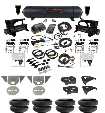 3/8 Suspension Kit 3H Air Lift 27695 w/Black 580 Compressors Fits Import Torsion Key Mini Trucks