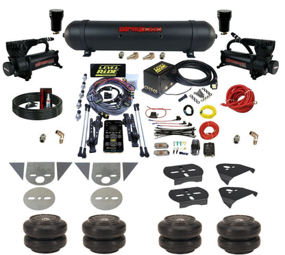 Complete Level Ride Air Suspension Pressure Height w/Black 580 Kit Fits Import Torsion Key Mini Trucks