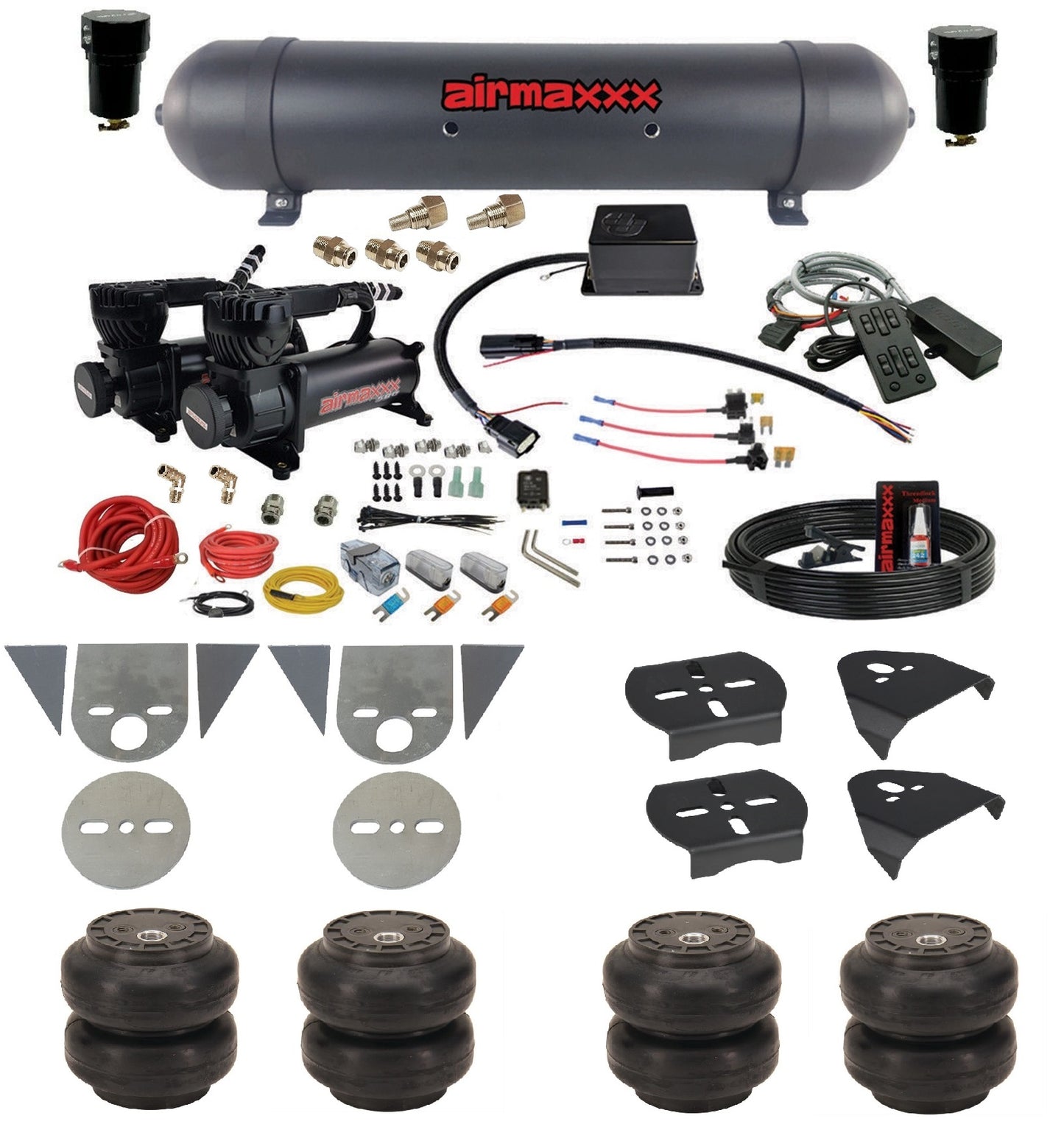 Air Suspension Kit Slam Manifold 580 Black Air Tank Fits Import Torsion Key Mini Trucks