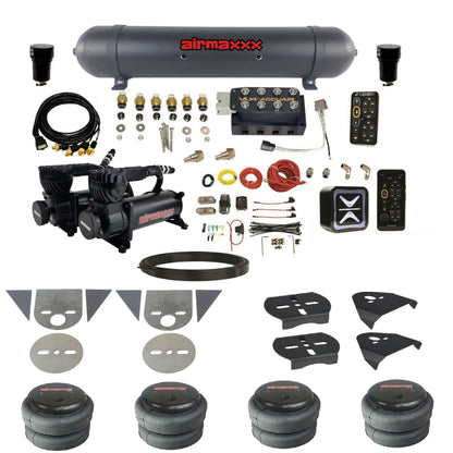 All Black Air Suspension Kit w/Accuair E+ Connect & VU4 Pressure Presets Fits Import Torsion Key Mini Trucks