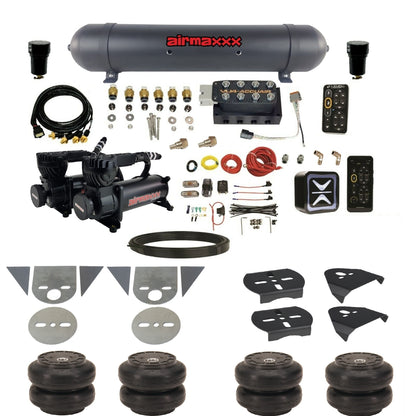 All Black Air Suspension Kit w/Accuair E+ Connect & VU4 Pressure Presets Fits Import Torsion Key Mini Trucks