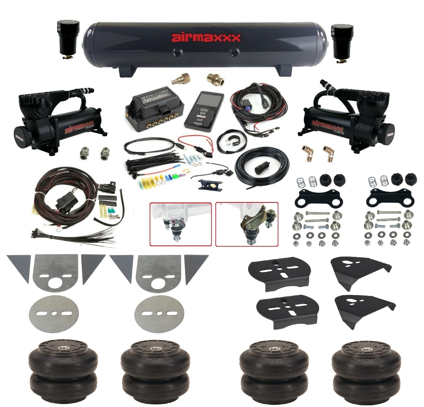 Complete 27685 Air Lift 3P Black 580 Air Suspension Kit Fits Torsion Key Import Mini Trucks