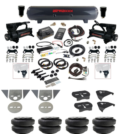 3/8 Suspension Kit 3H Air Lift 27695 w/Black 580 Compressors Fits Import Torsion Key Mini Trucks